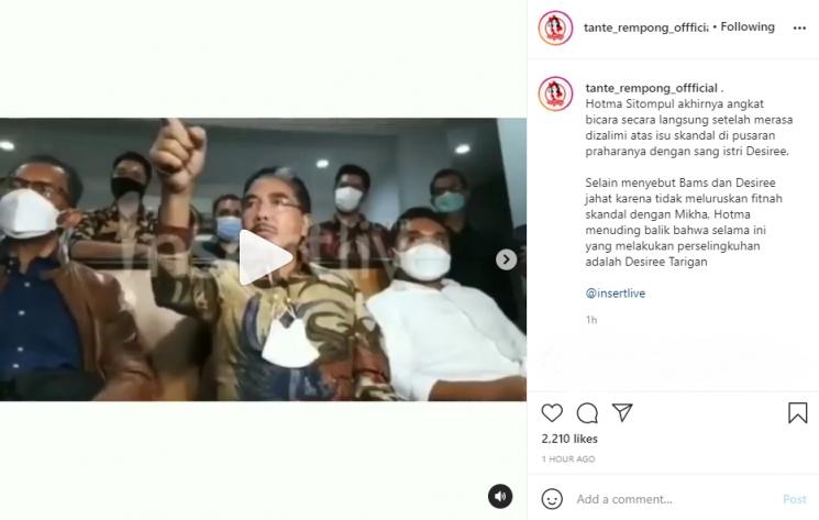 Hotma Sitompul marah pada Bams dan Desiree. (Instagram/tante_rempong_offficial)