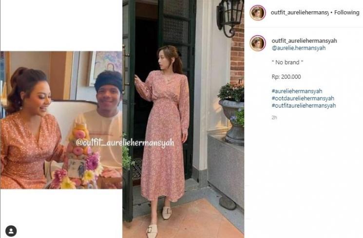 Harga dress Aurel Hermansyah. (Instagram/@outfit_aureliehermansyah)