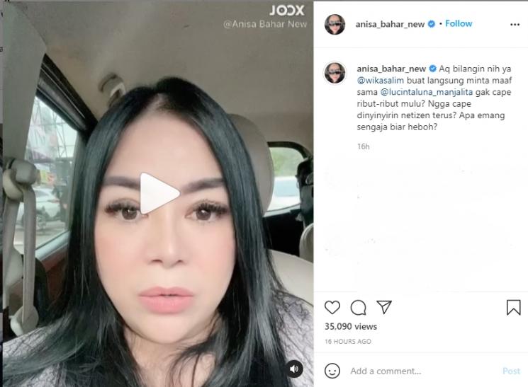 Anisa Bahar tegur Wika Salim dan Lucinta Luna. (Instagram/anisa_bahar_new)