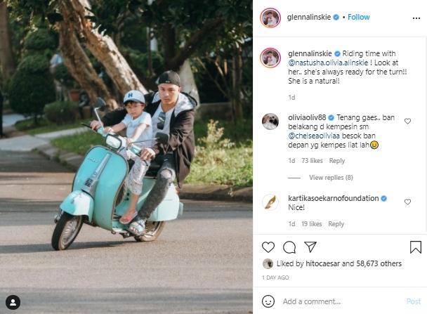 Glenn Alienskie ajak Nastusha motoran (Instagram.com)