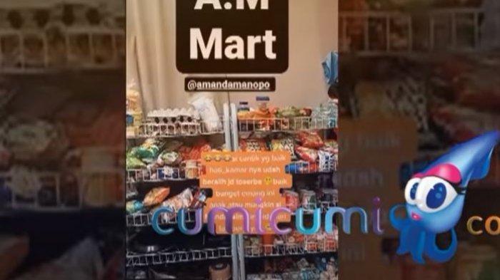 Minimarket pribadi Amanda Manopo. (YouTube/Cumicumi)