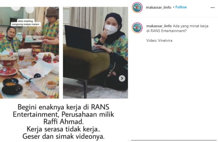Suasana kerja di RANS (Instagram/@makasar_info)