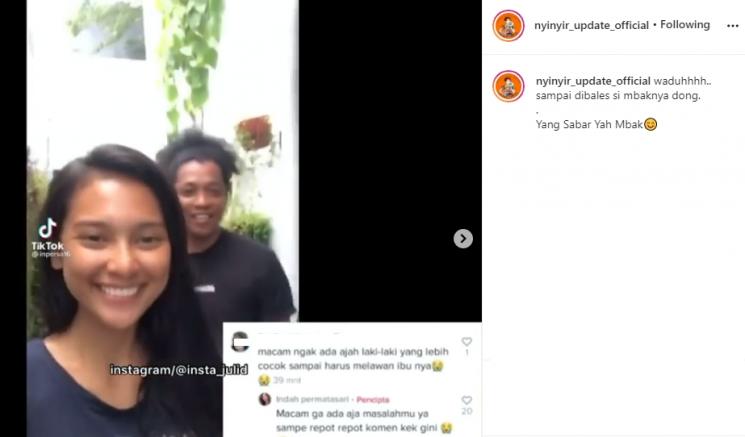 Indah Permatasari dan Arie Kriting (Instagram/@nyinyir_update_official)