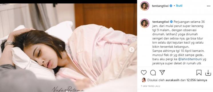 Tiwi eks T2 melahirkan (Instagram/@tentangtiwi)