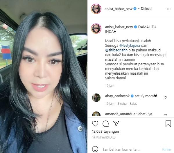 Postingan Anisa Bahar (Instagram.com)