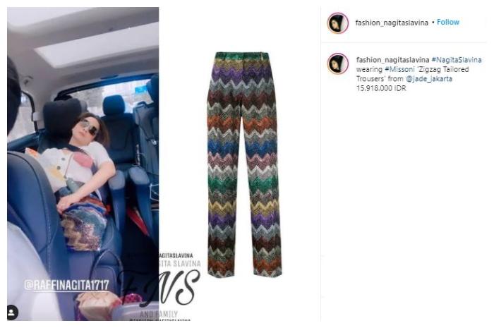Celana badut Nagita Slavina. (Instagram/@fashion_nagitaslavina)