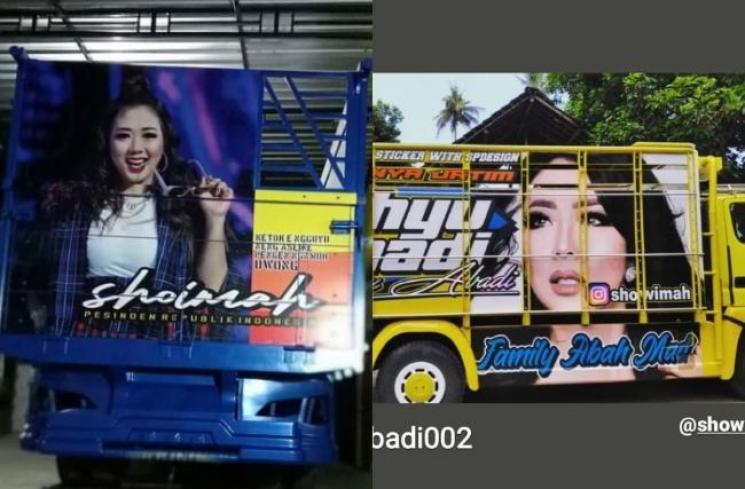 Soimah nampang di bak truk. (Instagram/@showimah)