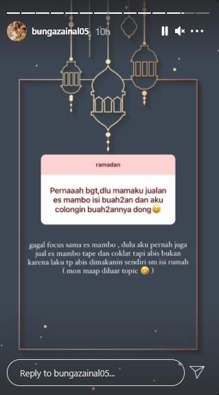 Postingan Bunga Zainal (Instagram.com)