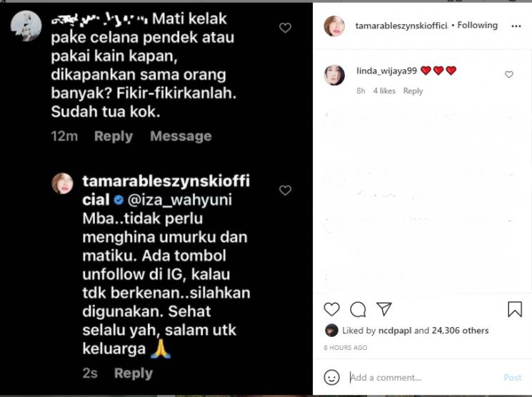 Tamara Bleszynski kesal dihina penampilan dan umurnya. (Instagram/tamarableszynskiofficial)