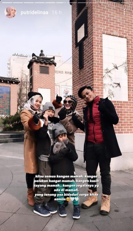 Putri Delina bersama Lina Jubaedah, Rizky Febian, Rizwan dan Ferdinand (Instagram/@putridelinaa)