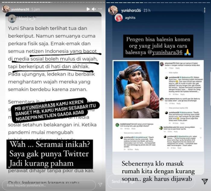 Yuni Shara tanggapi namanya trending. (Instagram/@yunishara36)