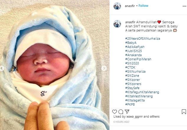Siti Nurhaliza melahirkan anak kedua. (Instagram/@anasfir)