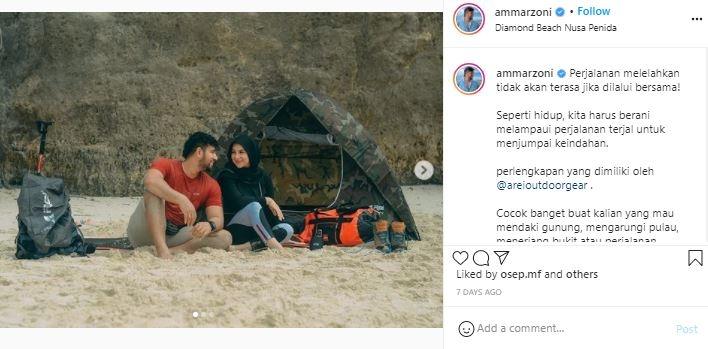 Irish Bella dan Ammar Zoni susur bukit dan pantai. (Instagram)