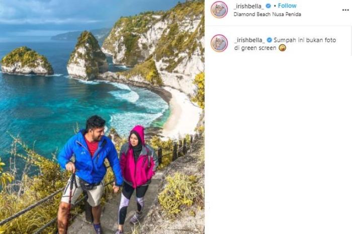 Irish Bella dan Ammar Zoni susur bukit dan pantai. (Instagram)