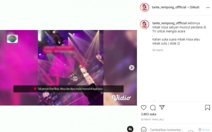 Nissa Sabyan saat manggung di acara Ramadhan (Instagram.com)