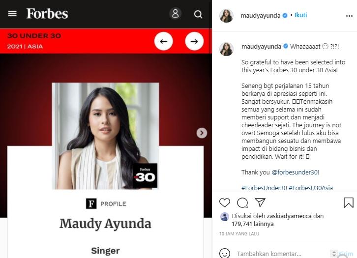 Postingan Maudy Ayunda (Instagram.com)