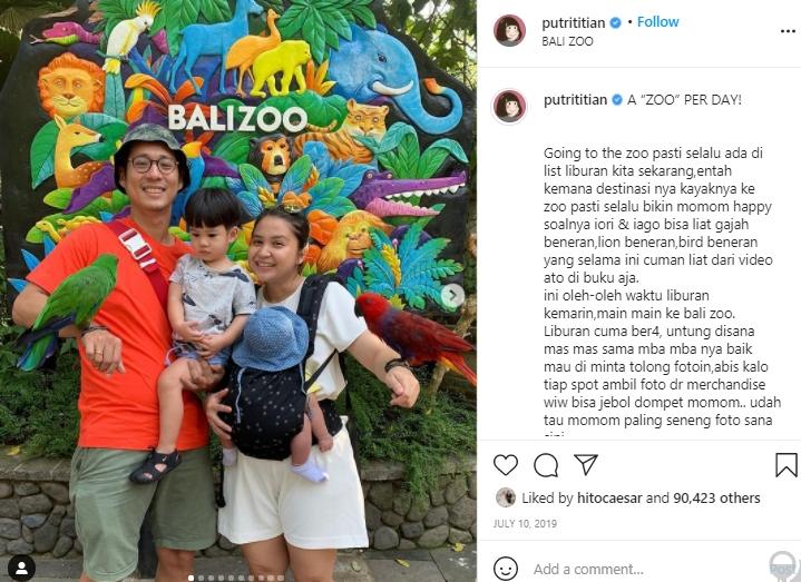 Keluarga kecil Putri Titian dan Junior Liem (Instagram.com)