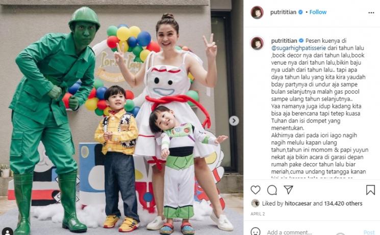 Keluarga kecil Putri Titian dan Junior Liem (Instagram.com)
