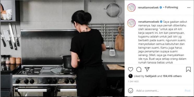 Renatta Moeloek pengin punya 'istri'. (Instagram/renattamoeloek)