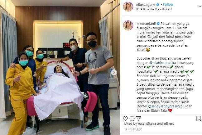 Niken Anjani melahirkan anak pertama. (Instagram/@nikenanjanii)