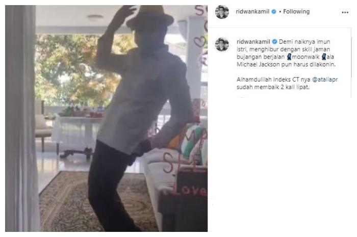 Ridwan Kamil hibur istri yang Covid19. (Instagram/@ridwankamil)