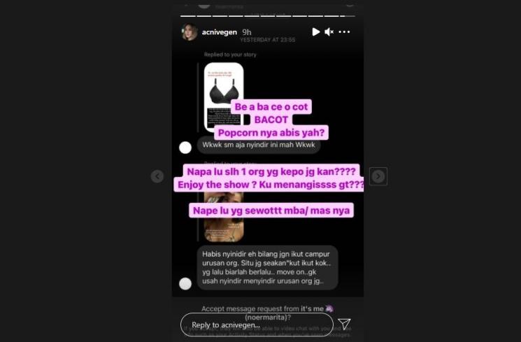 Unggahan Mantan istri Kapten Vincent Raditya, Vegen Acni. (Instagram/acnivegen)
