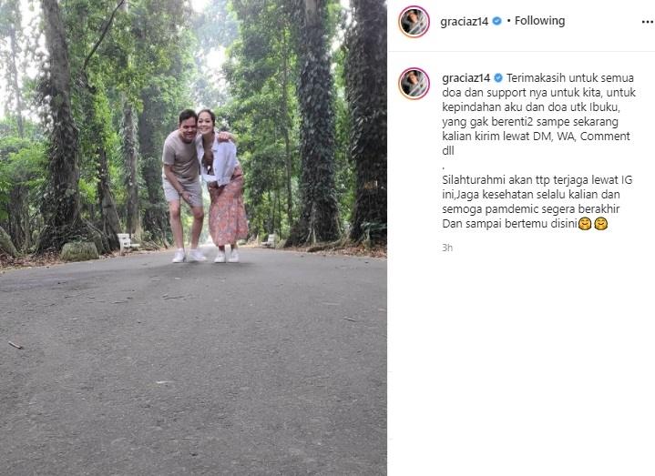 Gracia Indri dan pacar bulenya pamit tinggalkan Indonesia. (Instagram/@graciaz14)