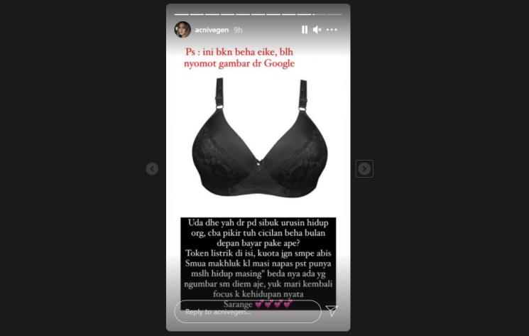 Unggahan Mantan istri Kapten Vincent Raditya, Vegen Acni. (Instagram/acnivegen)