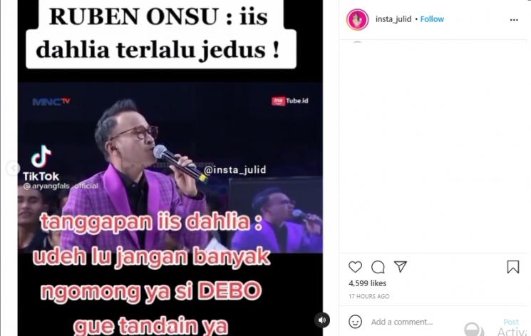 Ruben Onsu tegur Iis Dahlia (Instagram.com)