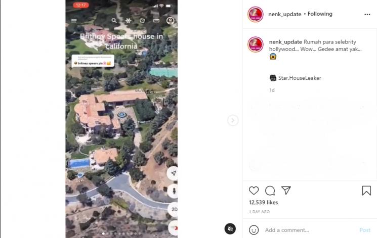 Rumah Britney Spears. (Instagram/nenk_update, Star.HouseLeaker)