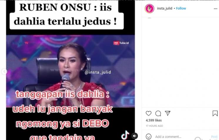 Ruben Onsu tegur Iis Dahlia (Instagram.com)