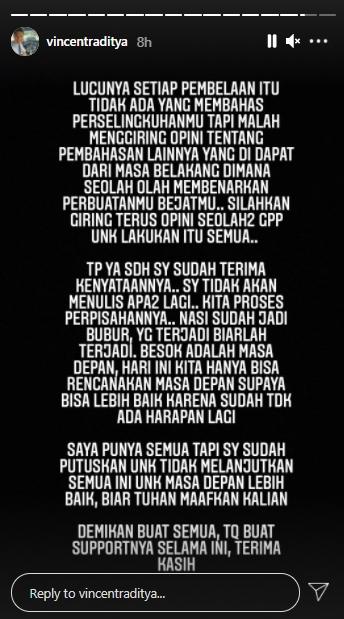 Postingan Kapten Vincent Raditya (Instagram.com)
