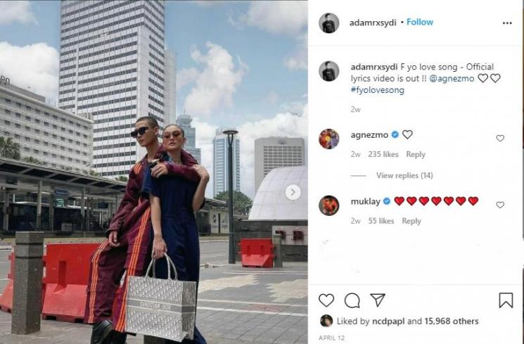 Adam Rosyadi dan Agnez Mo. (Instagram/adamrxsydi)