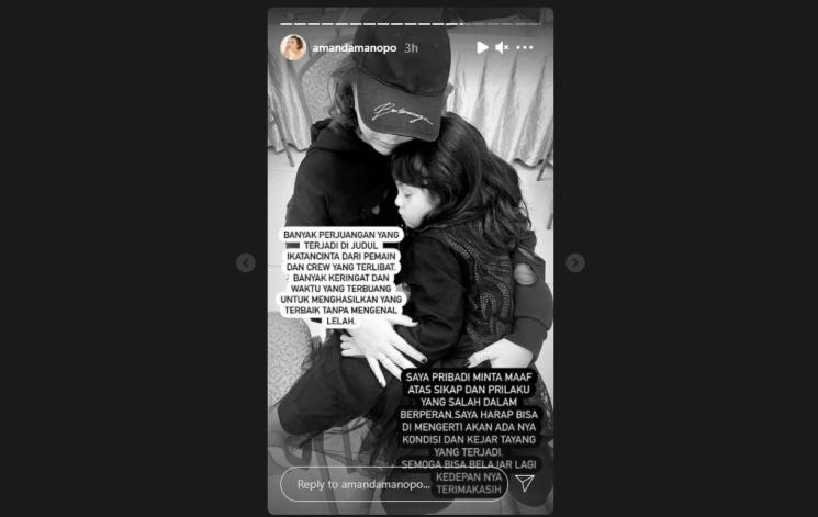 Amanda Manopo klarifikasi adegan medis di Ikatan Cinta. (Instagram/amandamanopo)