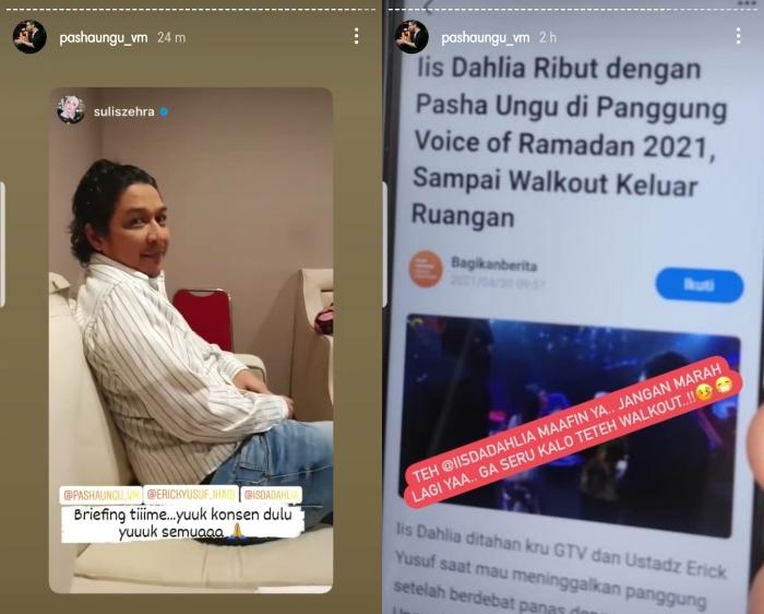 Iis Dahlia cuek ke juri pasca walk out dari Voice of Ramadan 2021. (Instagram/@pashaungu_vm)