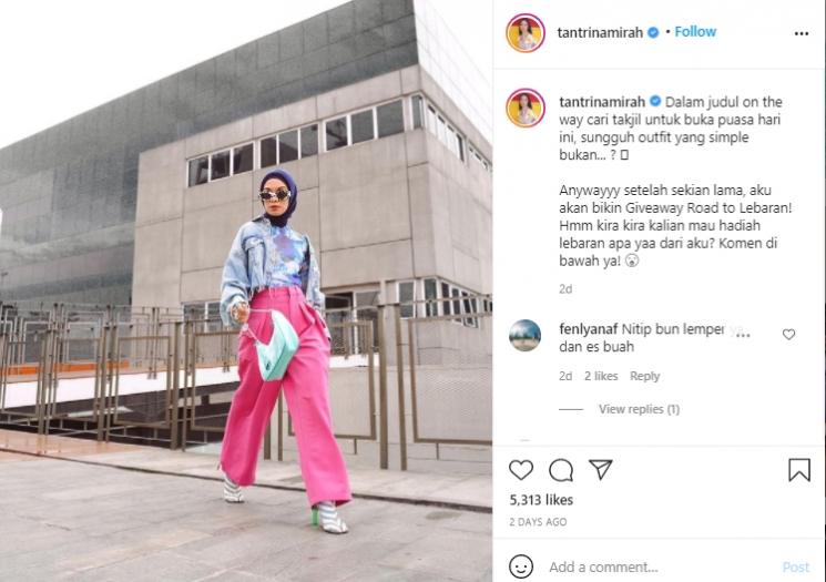 Outfit Tantri Namirah (Instagram.com)