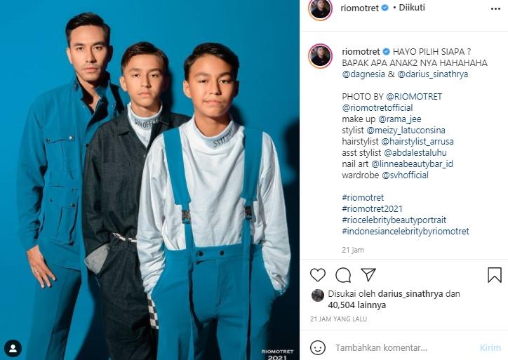 Keluarga Darius Sinathrya dan Donna Agnesia (Instagram.com)