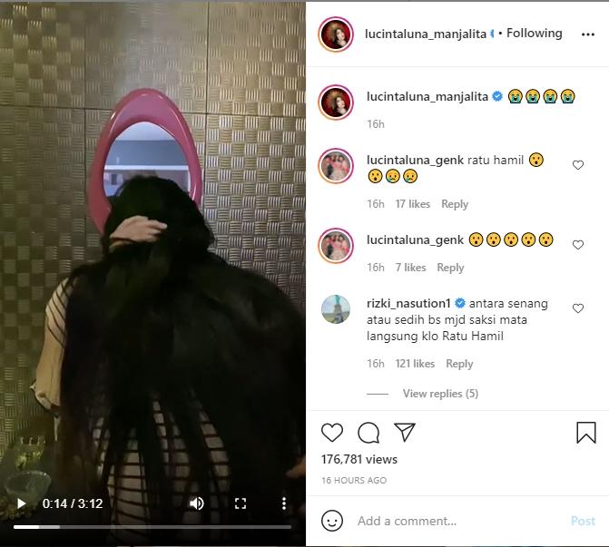 Lucinta Luna Muntah saat Pamer Test Pack Positif Hamil. (Instagram/lucintaluna_manjalita)