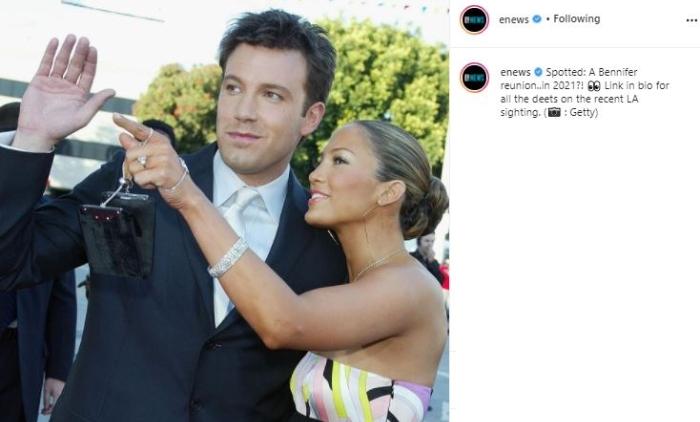 Ben Affleck dan Jennifer Lopez. (Instagram/@enews)