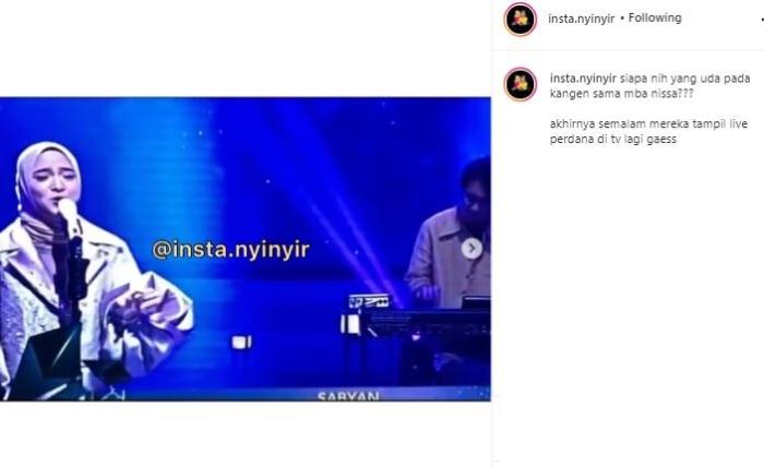 Nissa Sabyan muncul lagi di TV. (Instagram/@insta.nyinyir)