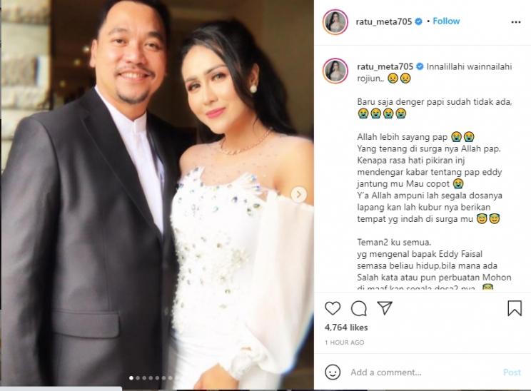 Mantan Suami Ratu Meta Meninggal Dunia. (Instagram/ratu_meta705)
