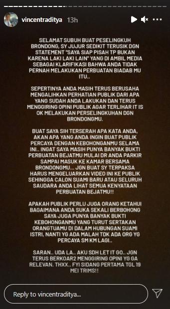 Postingan Kapten Vincent Raditya (Instagram.com)