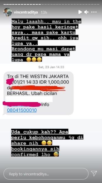 Postingan Kapten Vincent Raditya (Instagram.com)