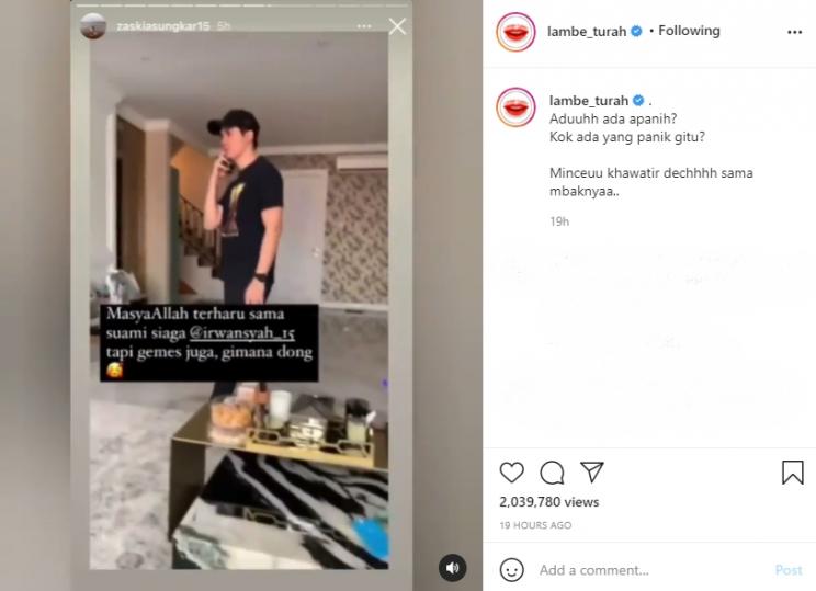 Irwansyah Panik Tangan Zaskia Sungkar Panas dan Merah. (Instagram/zaskiasungkar15)