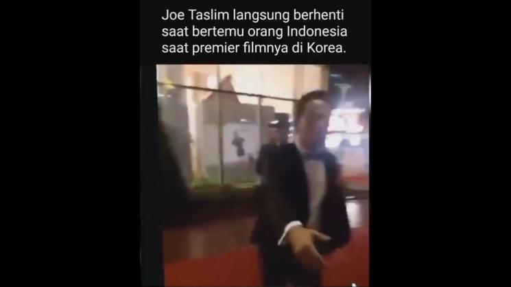 Viral Joe Taslim bertemu orang Indonesia di Korea. (TikTok/sopian1008)