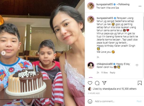 Bunga Zainal dan anak-anaknya (Instagram.com)