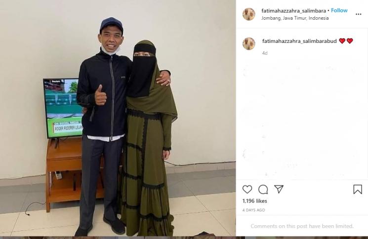 Ustaz Abdul Somad dan Fatimah Az Zahra. (Instagram/fatimahazzahra_salimbarabud)