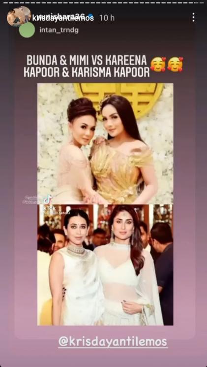 Yuni Shara dan Krisdayanti dimiripin Karisma dan Kareena Kapoor (Instagram/@krisdayantilemos)