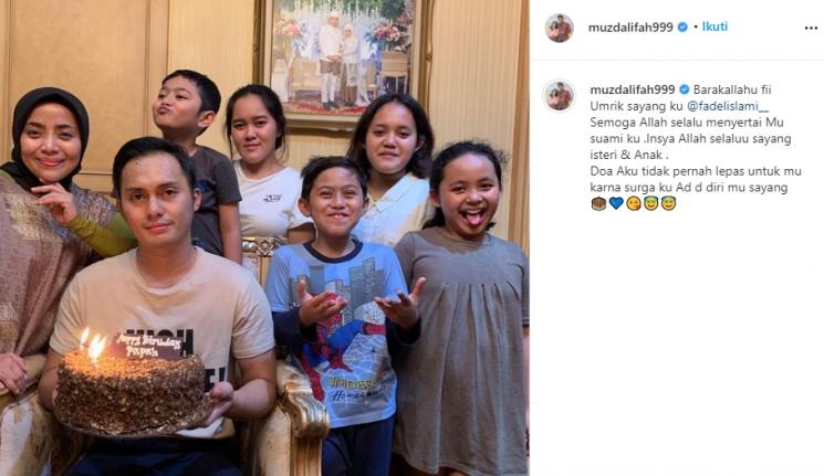 Suami Muzdalifah, Fadel Islami ultah (Instagram/@muzdalifah999)