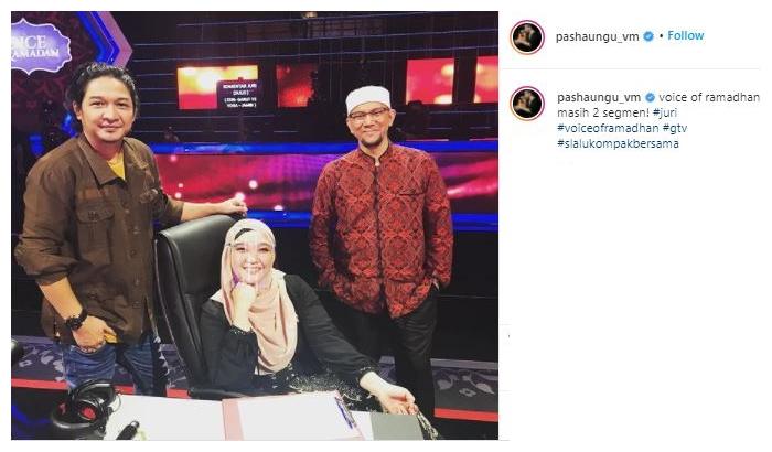 Iis Dahlia iri tak diajak foto juri Voice of Ramadan lain. (Instagram)